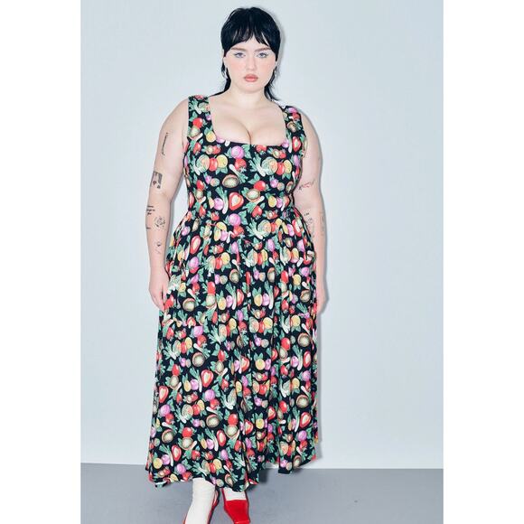 Fashion Brand Company Dresses & Skirts - Fashion Brand Company NWT Tradwife Linen Dress Size Large Vegetable Medley